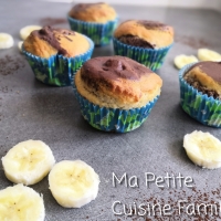 Muffins marbrés banane/chocolat